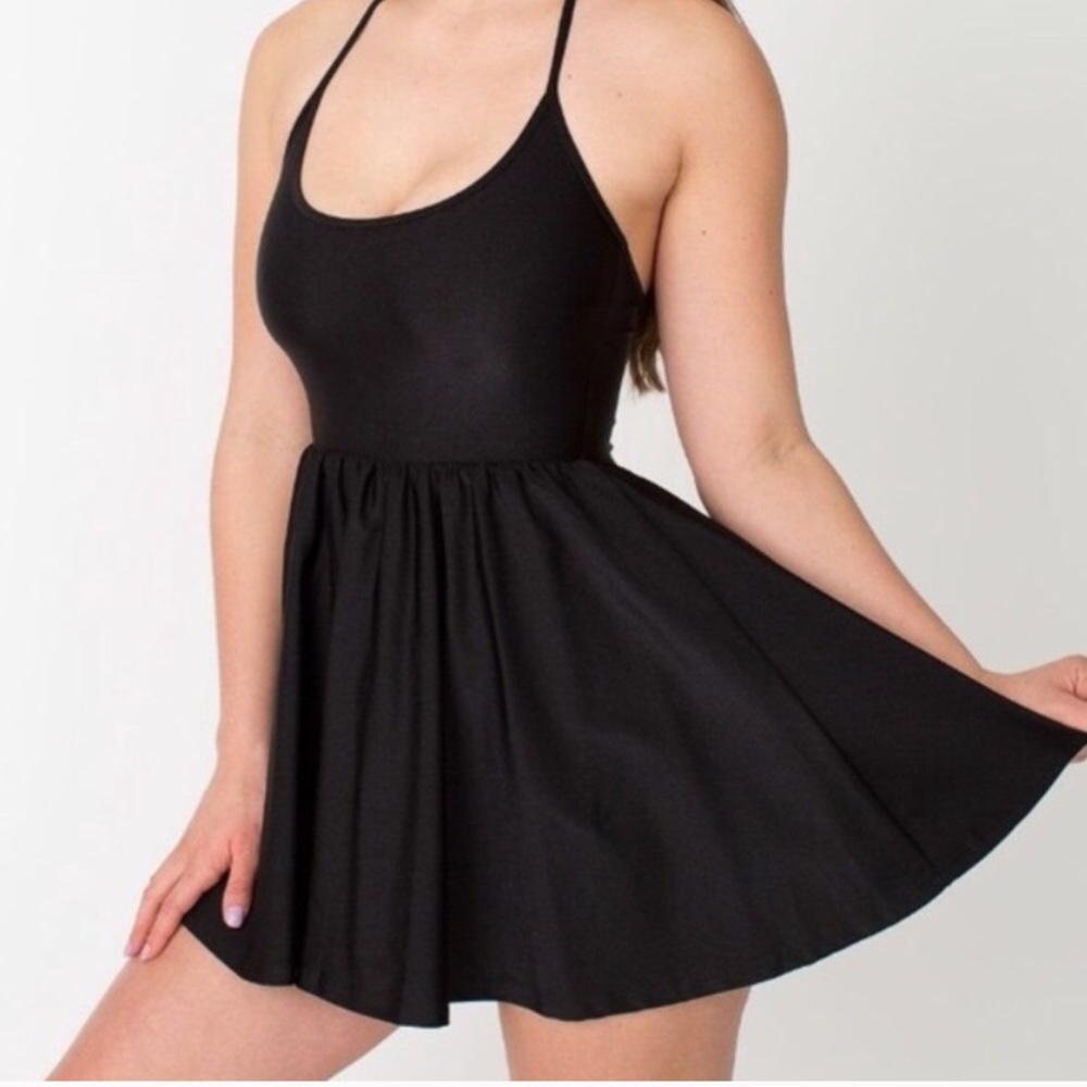 SOLD-American Apparel Black Skater Dress