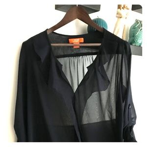 Beautiful sheer & flowing blue Joe Fresh blouse!