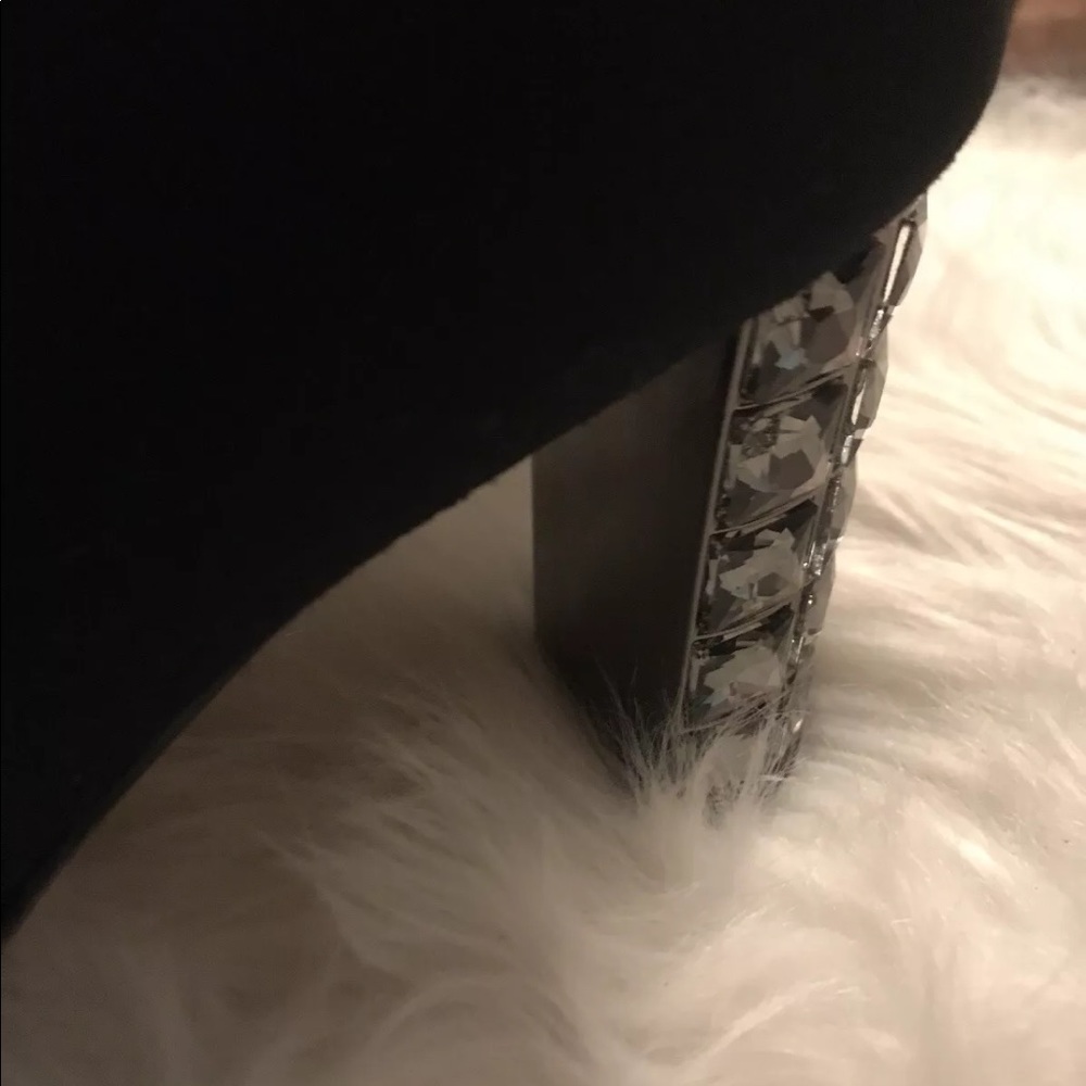 DUNE LONDON SZ 8 bootie open toe suede Bling heel - Picture 5 of 8