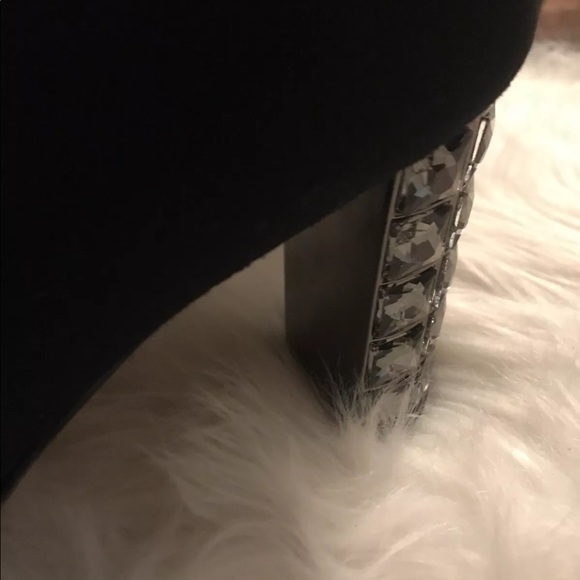 DUNE LONDON SZ 8 bootie open toe suede Bling heel - Picture 5 of 8