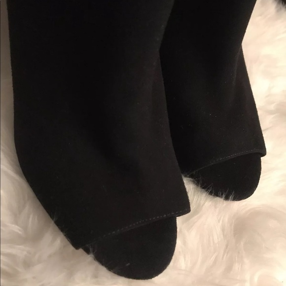 DUNE LONDON SZ 8 bootie open toe suede Bling heel - Picture 8 of 8