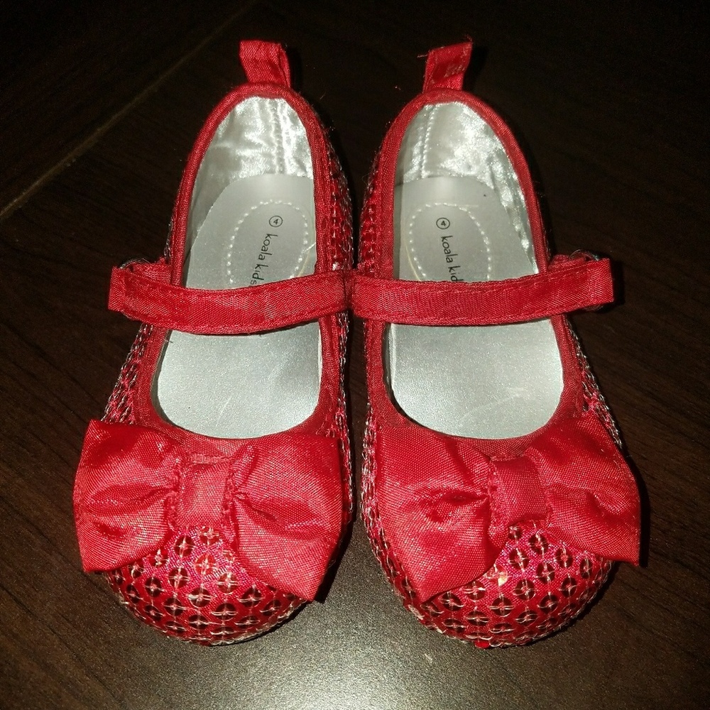 Red Sequin Toddler Flats