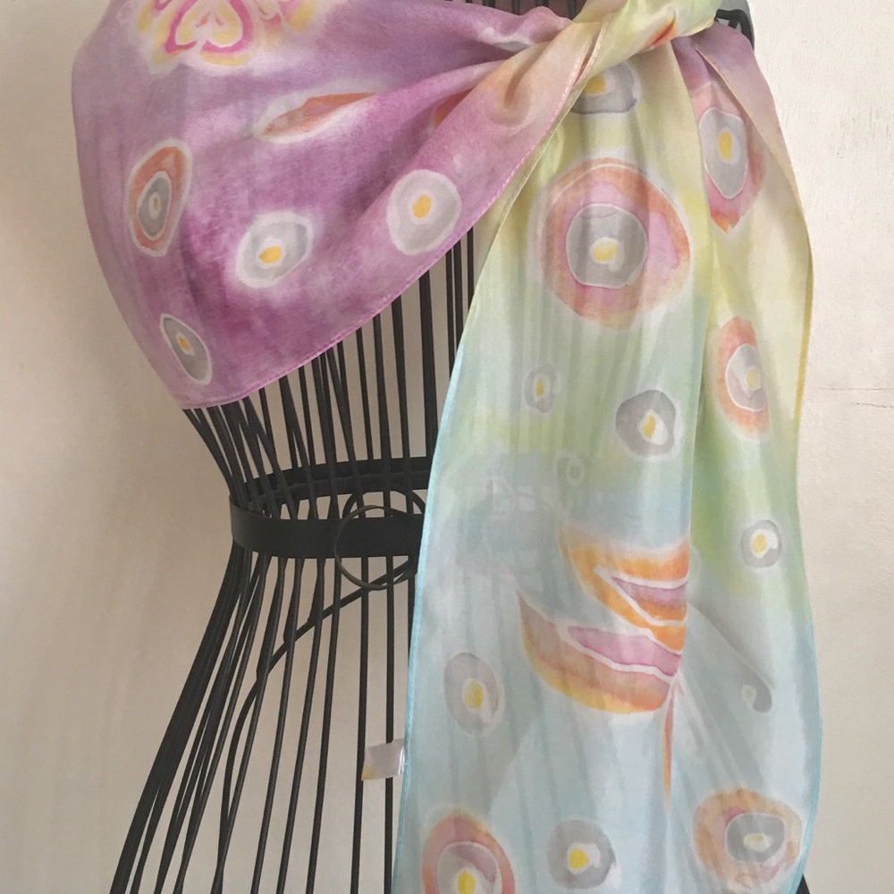 Silk hand painted scarf