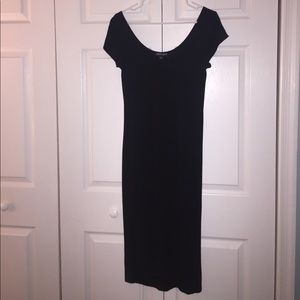 Tight fitting black dress