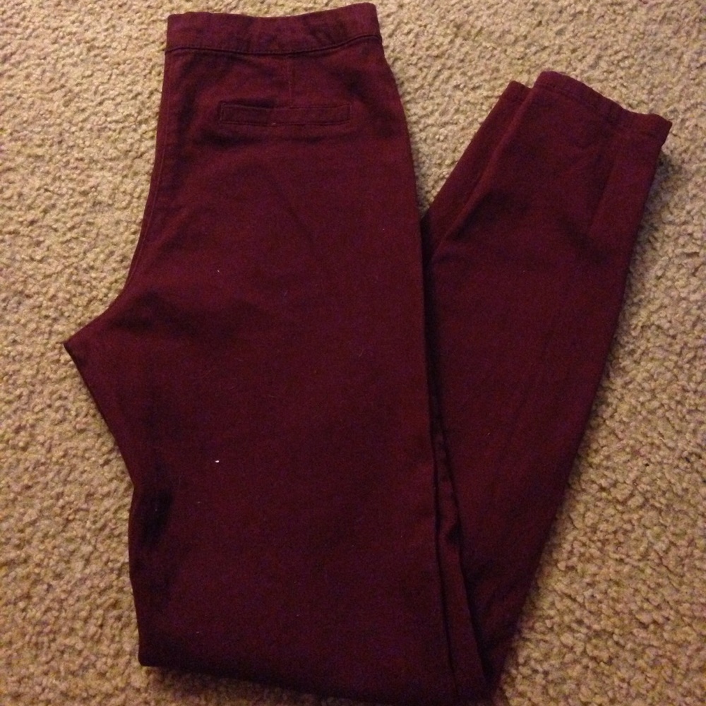 Burgundy jeans