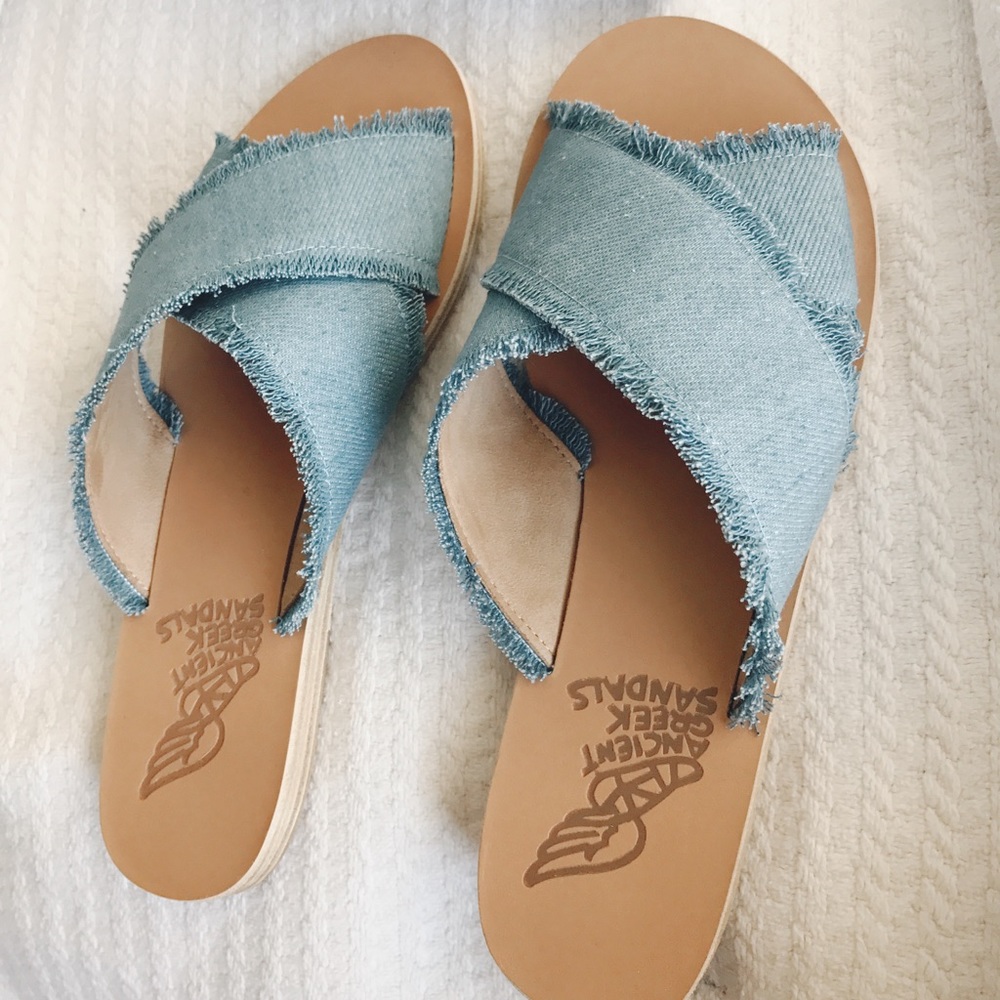 Ancient Greek Sandal Thais - Light Denim