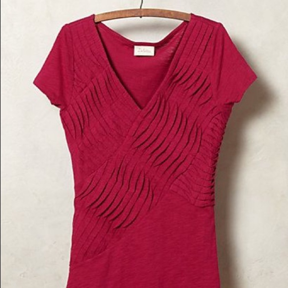 Anthropologie Pleatwave V-Neck Top size Small