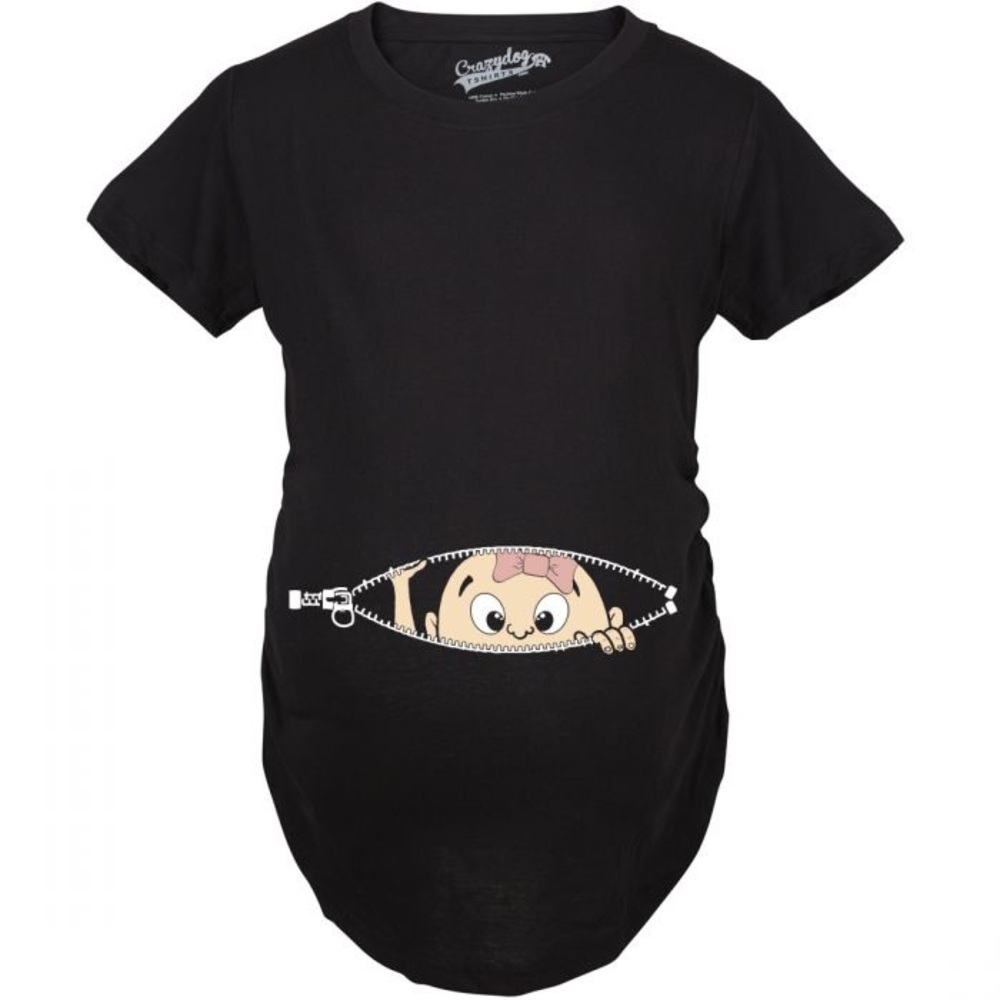 Maternity shirt. Navy blue, expecting a girl