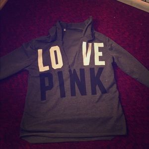 Pink Victoria secret V neck hoodie