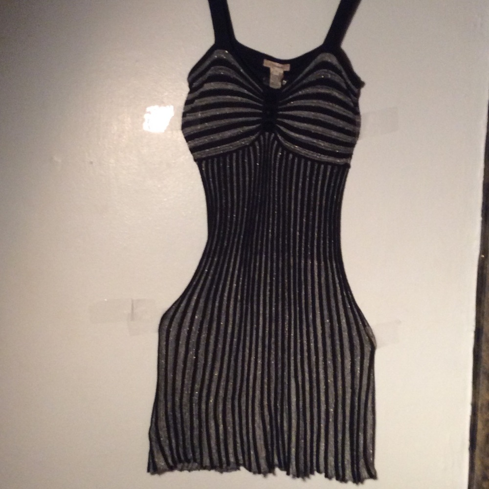 Kilted Black and Silver Dress