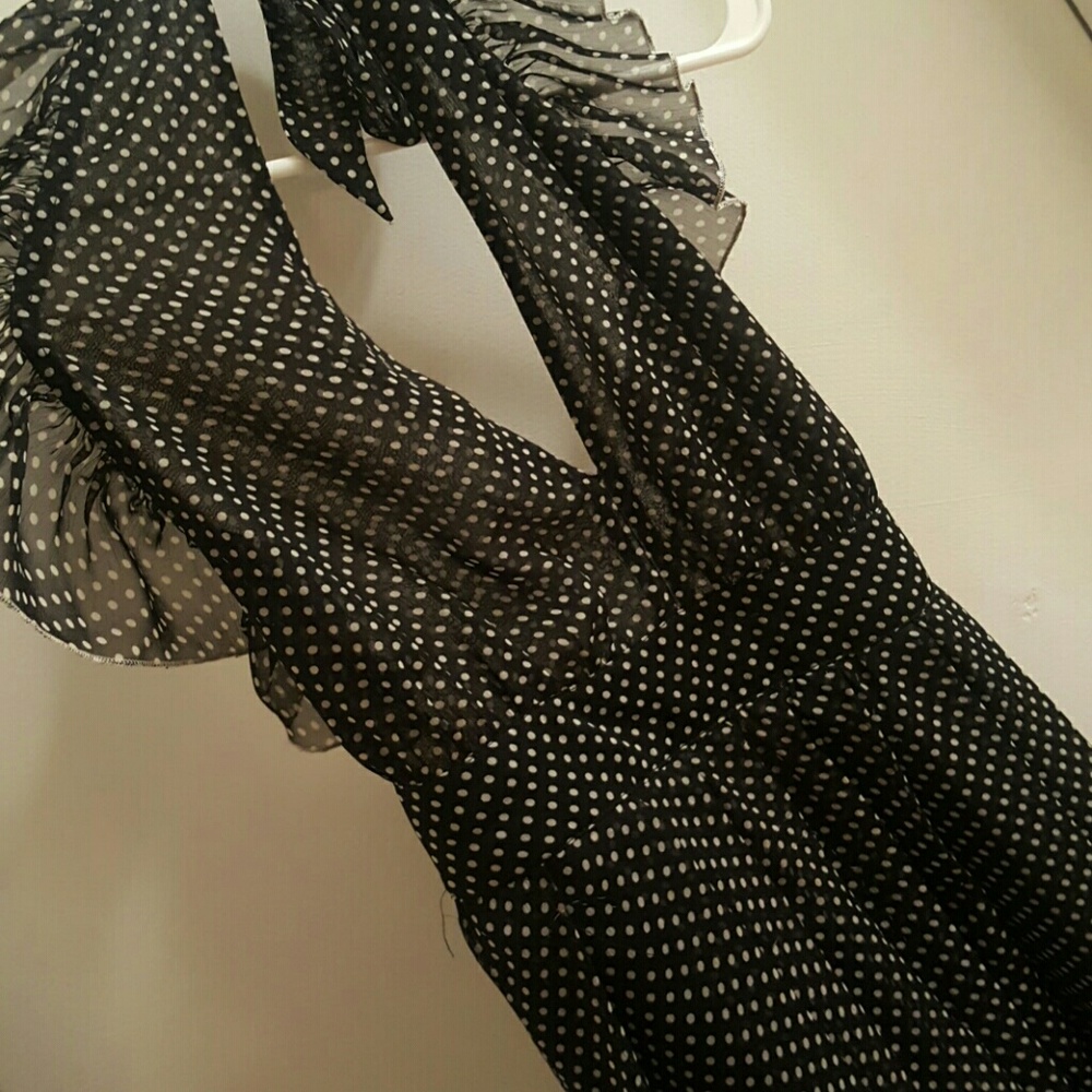 Sexy ruffle halter dress