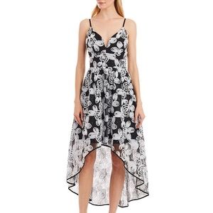 Nicole Miller Soutache Floral Asymm Dress NM61130
