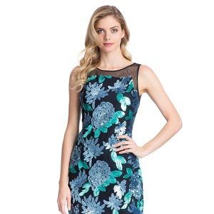 Badgley Mischka Tabitha Floral Sequin Shift Dress