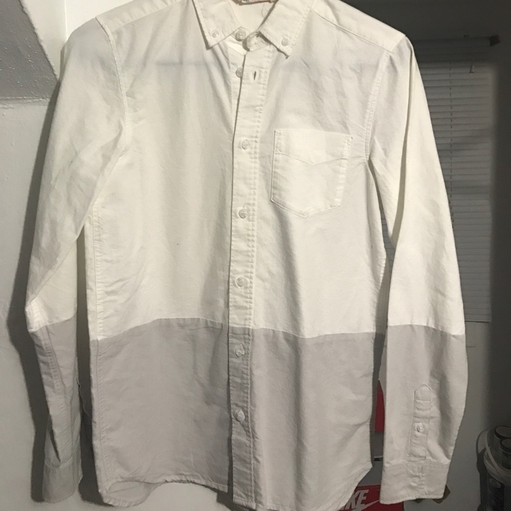 H&M Button Up Gray/White