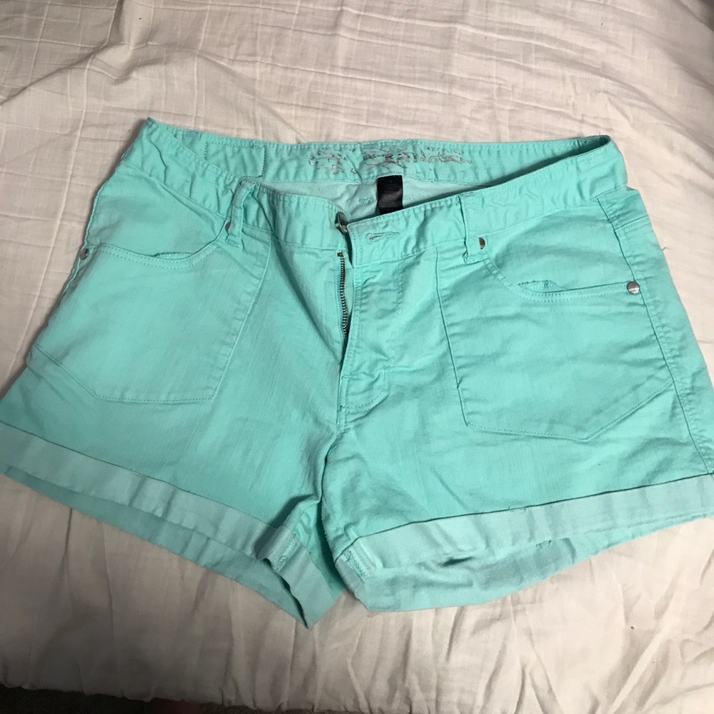 Mint green shorts