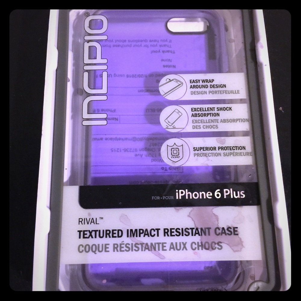 Purple incipio iPhone 6 Plus case