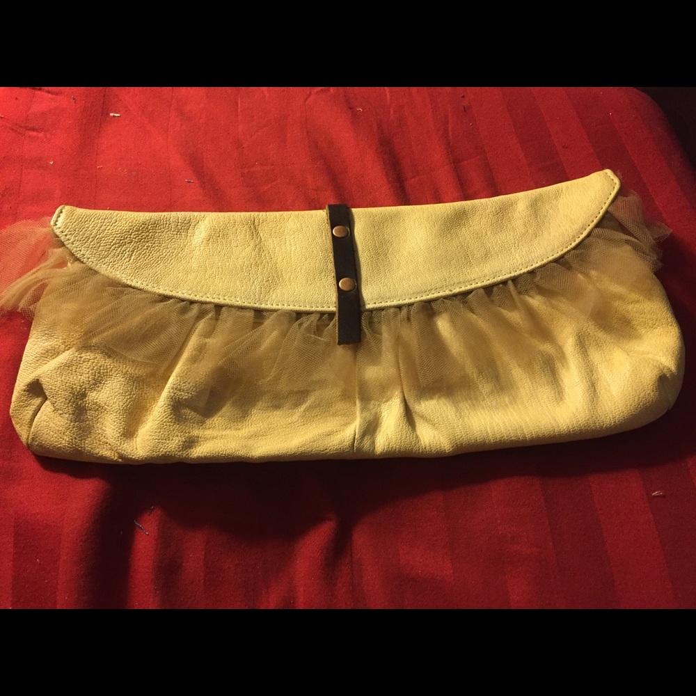 Yellow clutch bag