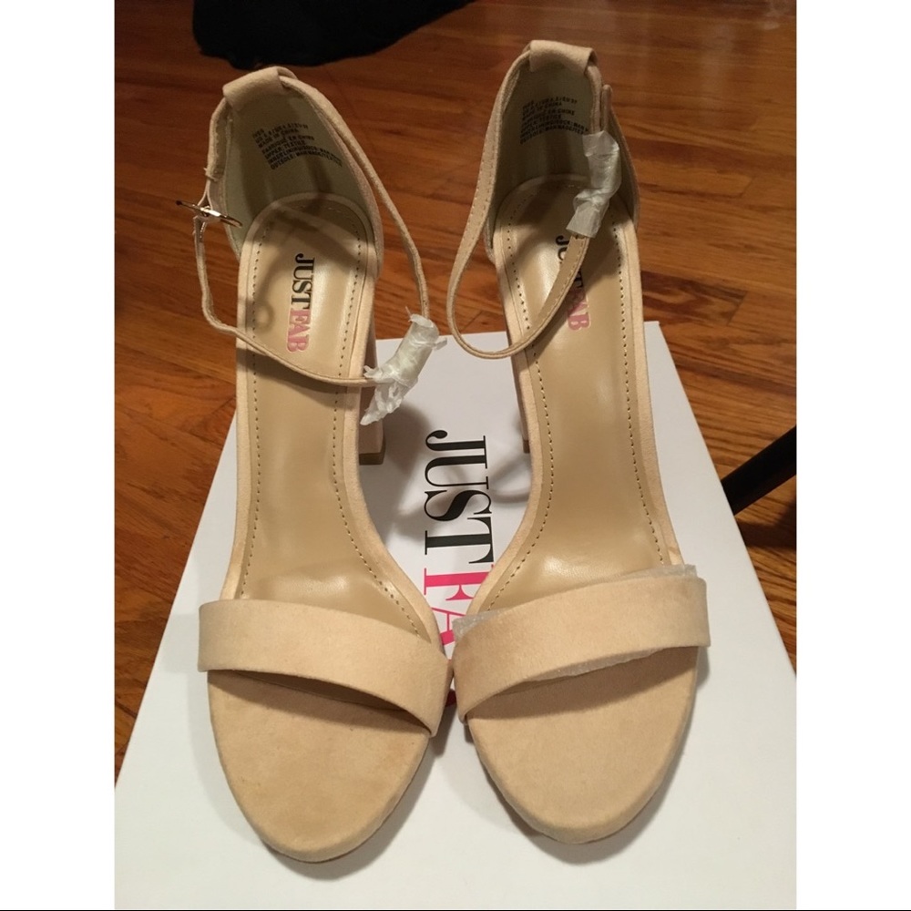 Just fab nude strap heels