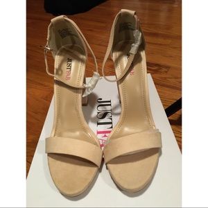 Just fab nude strap heels