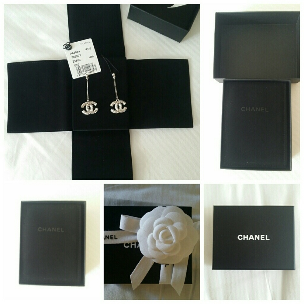 Authentic crystal Chanel dangling earrings