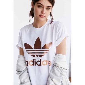 Adidas Rose Gold Double Logo Tee