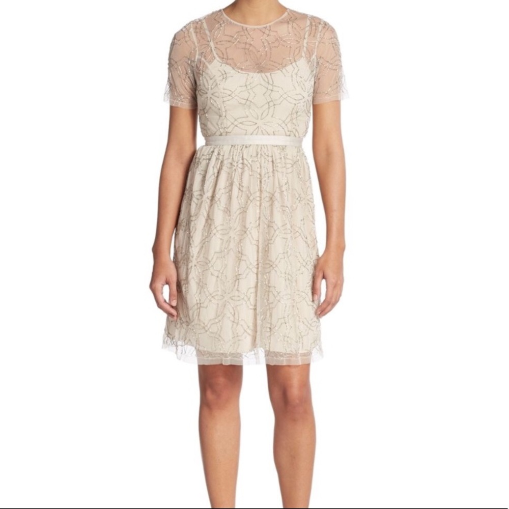 Needle&Thread Embellished Geo Tulle Dress size 4