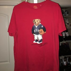 RED VINTAGE POLO BEAR T-SHIRT. 60 EACH. 110 BOTH!