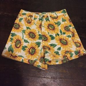 high waisted sunflower shorts