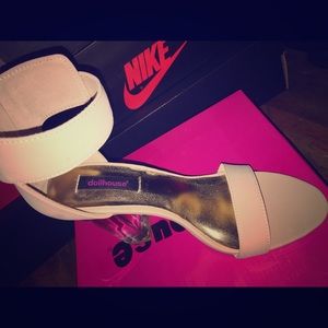 Nude Glass Heel Sandals