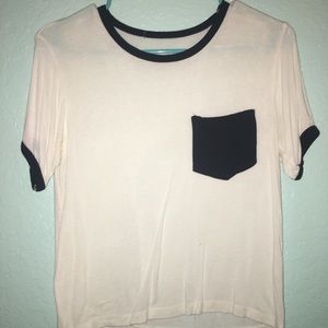 PACSUN Simple Black and White Tee