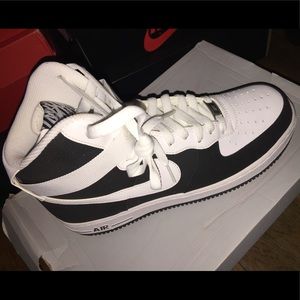 Black & White High Top Nike Air Force