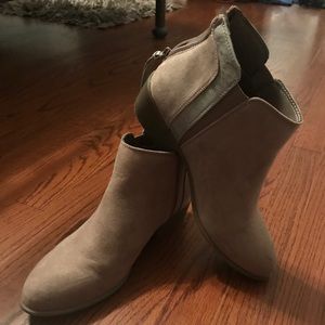 Faux suede booties