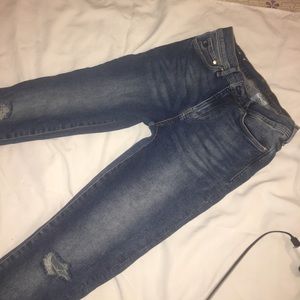 H&M Blue Denim Tiny Knee Rip Jeans