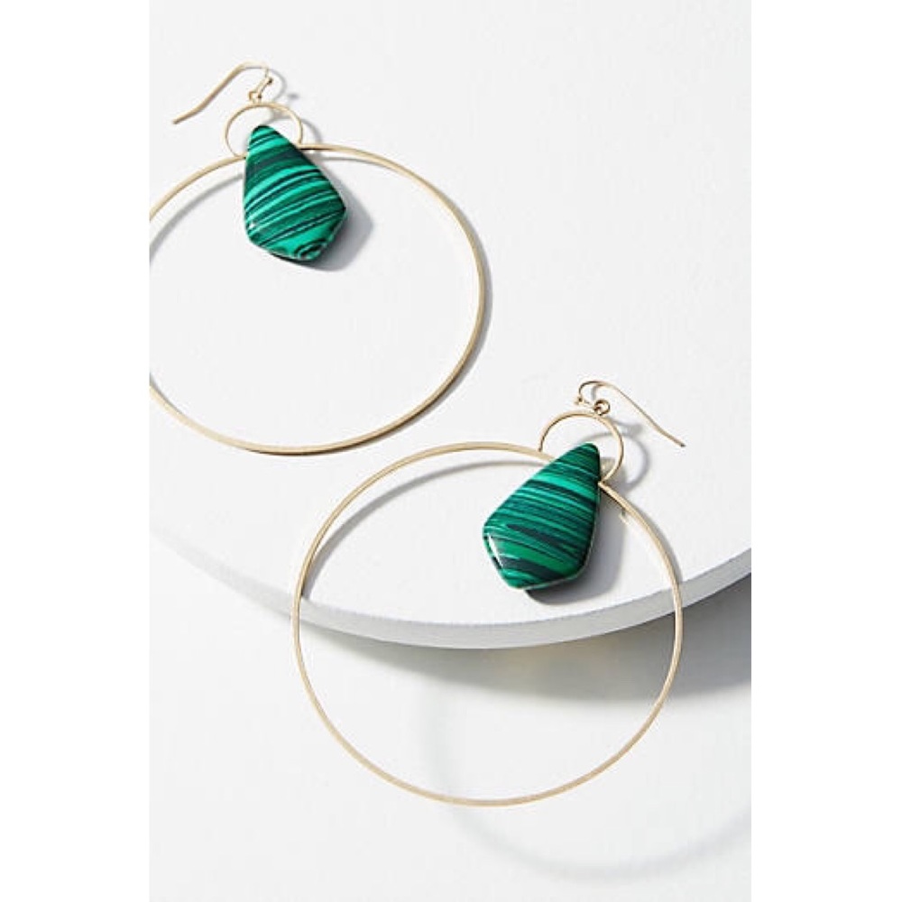Anthropologie Bell Tower Hoop Earrings