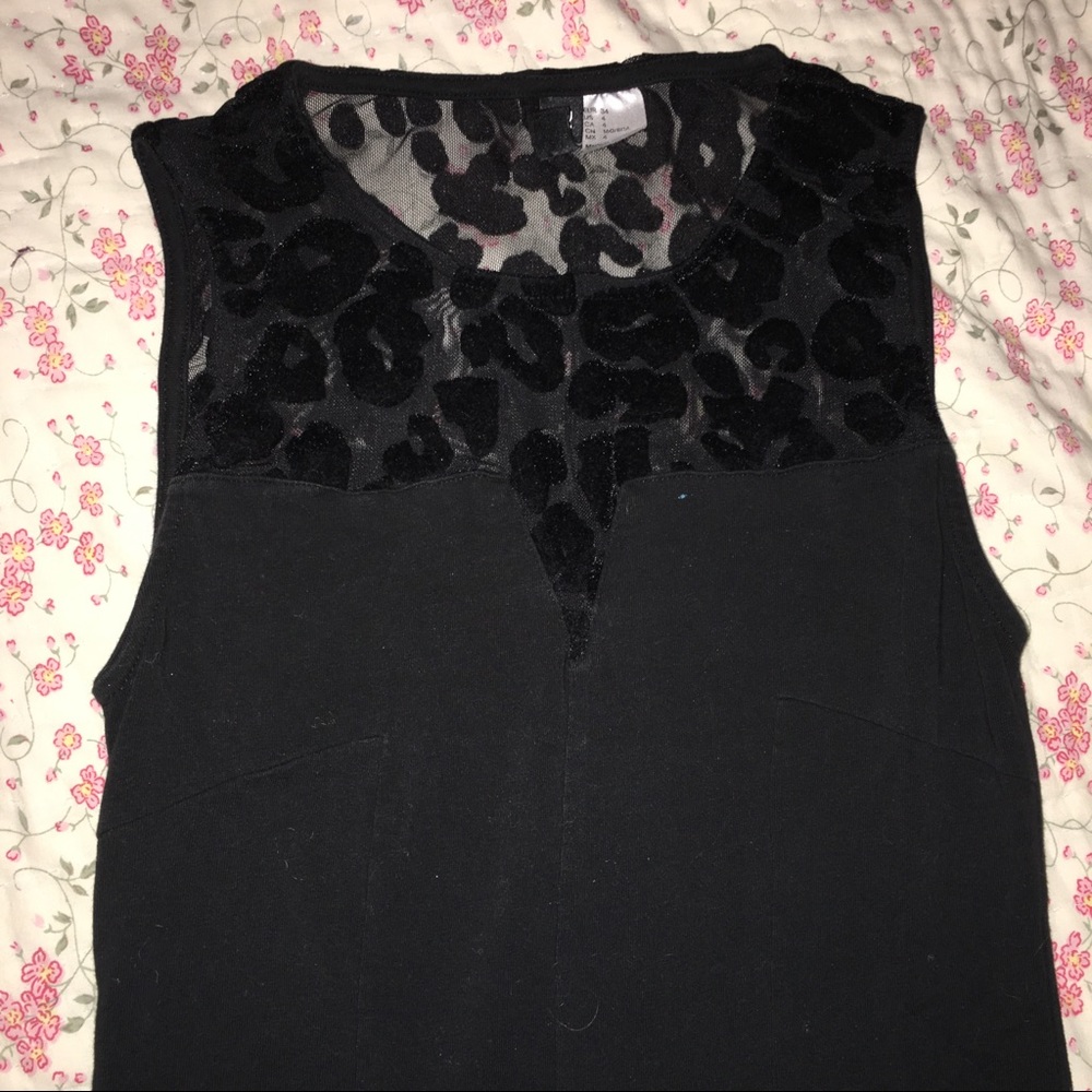 Black mesh cheetah print bodycon