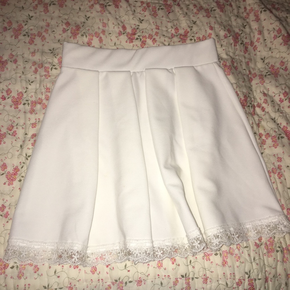 Charlotte Russe white skirt with lace trim