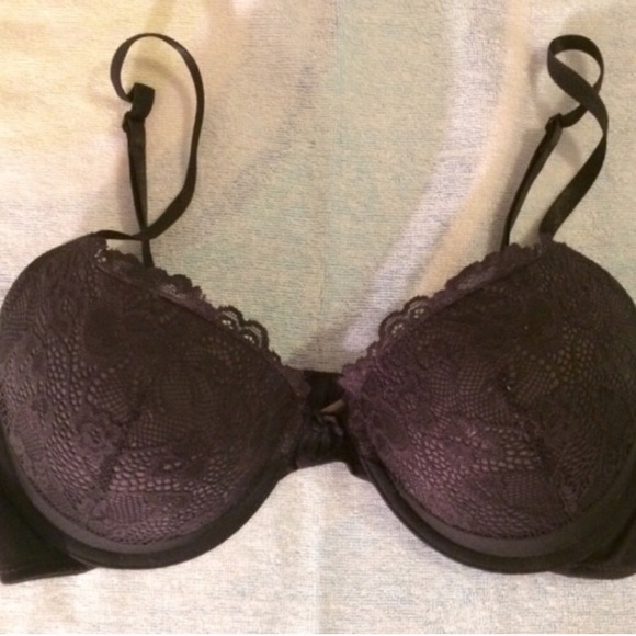 Maidenform | Padded Black Lace Push Up Bra Sz. 36B - Picture 2 of 2