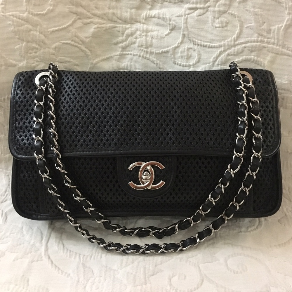 Chanel Flap Up In The Air Black Silver Hrdwre SOLD