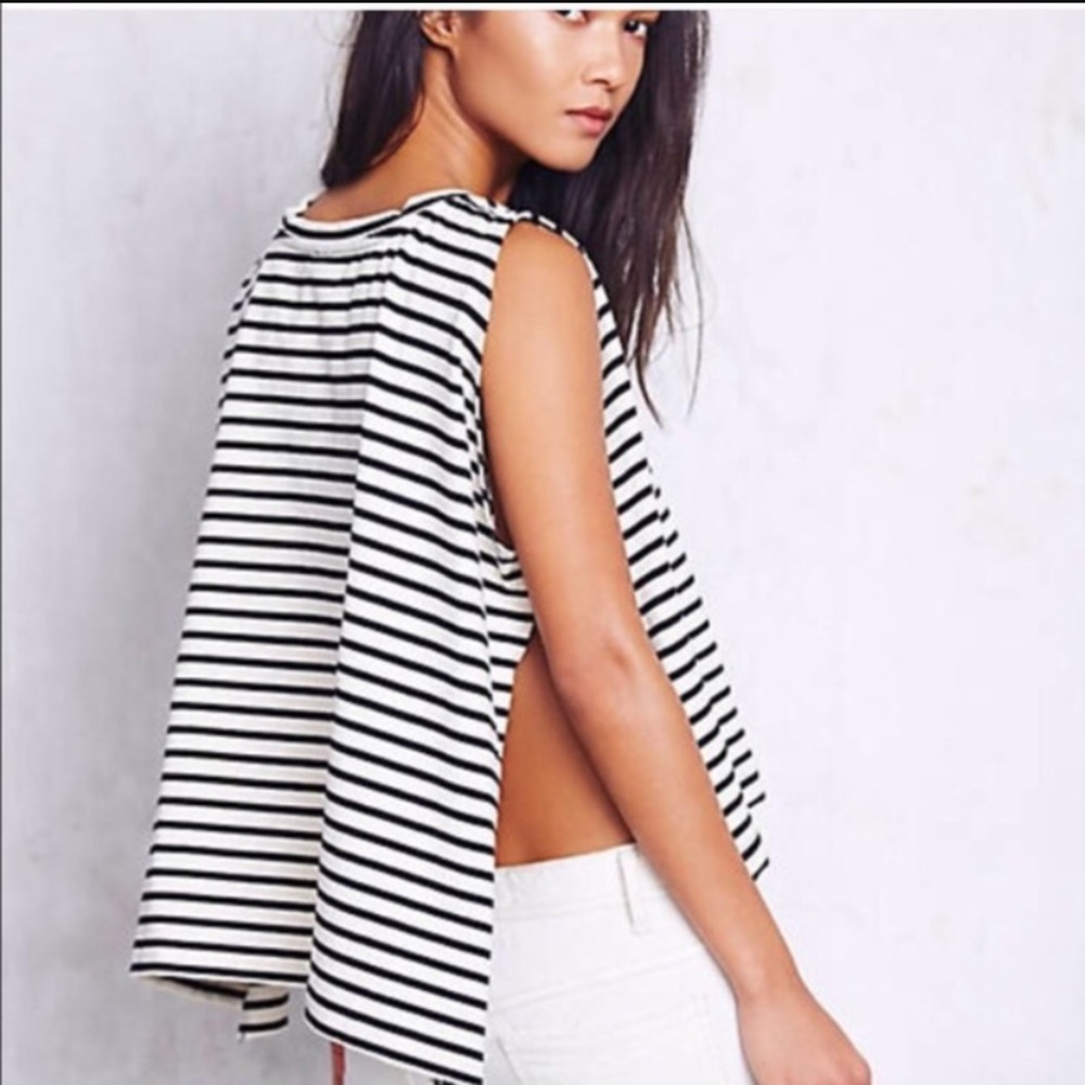 FREE PEOPLE Striped Crop Madness Tank XS