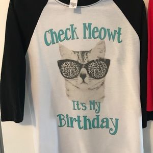 Custom Cat Birthday shirt, GIRLS
