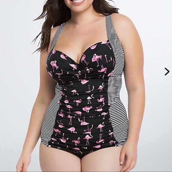 torrid Other - NWT torrid size 2 flamingo ruched Tankini top