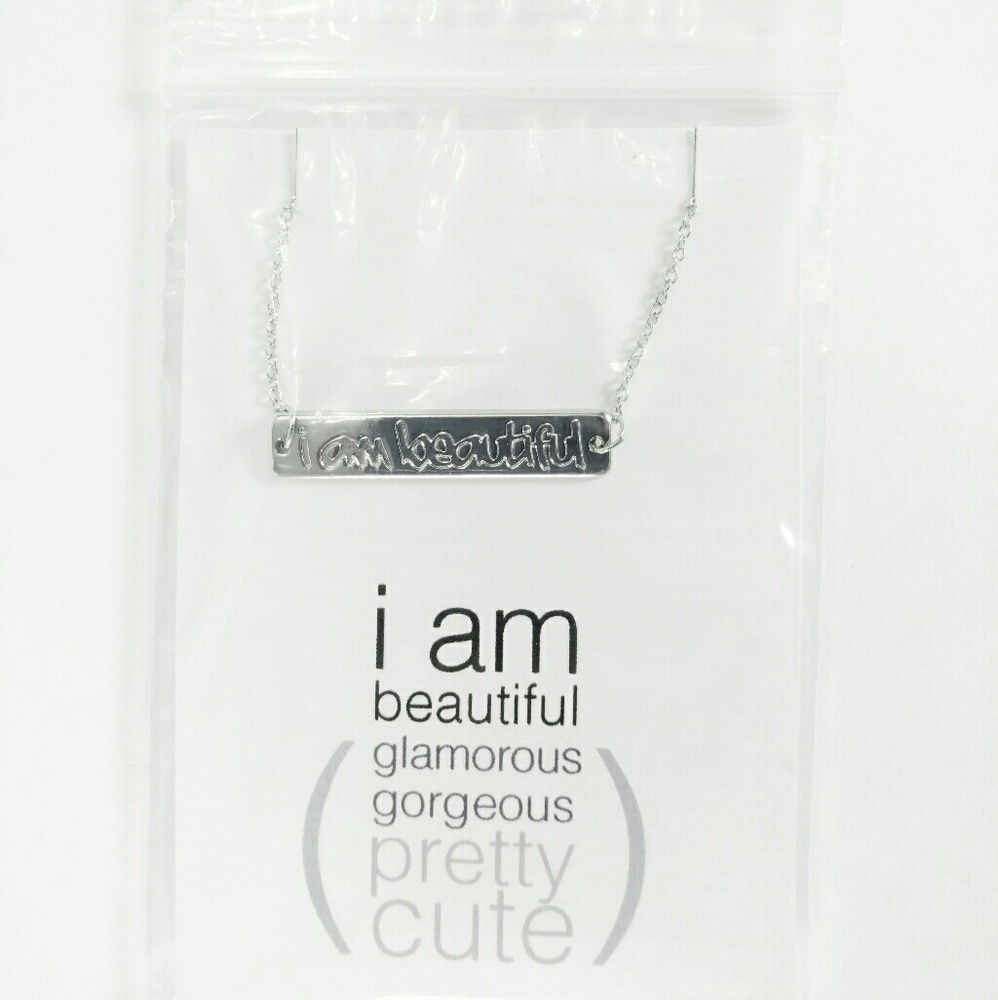 I am beautiful Silver Engraved/Stamped Necklace