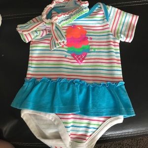 Baby girl Gerber onesie 3-6 months w/ headband