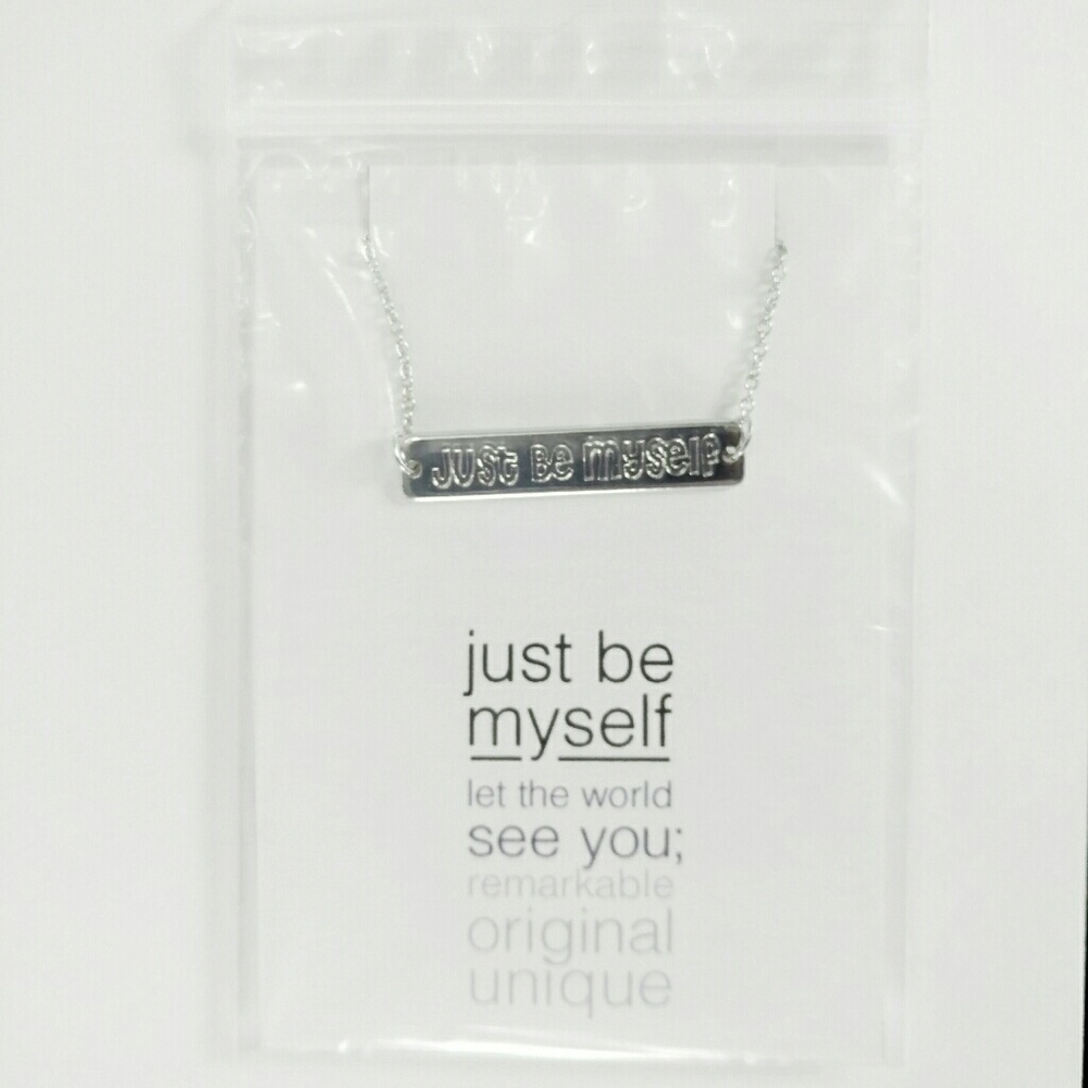 Just be myself Silver Engraved/Stamped Necklace