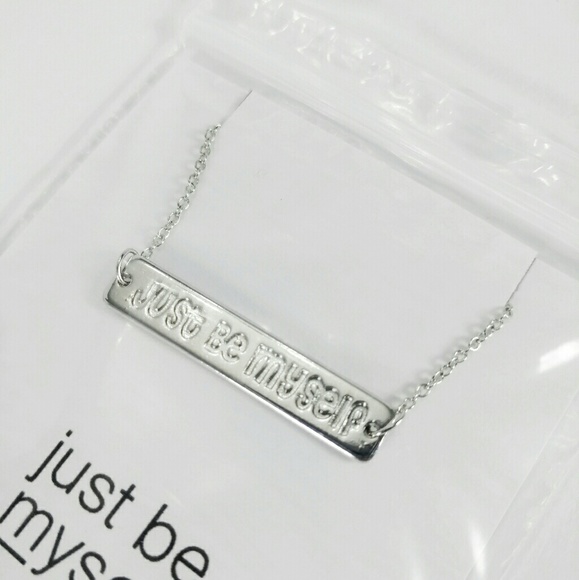 Just be myself Silver Engraved/Stamped Necklace - Picture 2 of 4