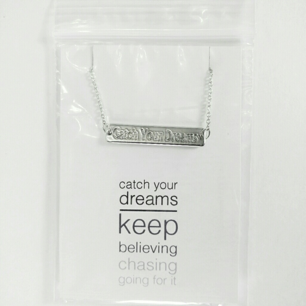 Catch your dreams Silver Engraved/Stamped necklace