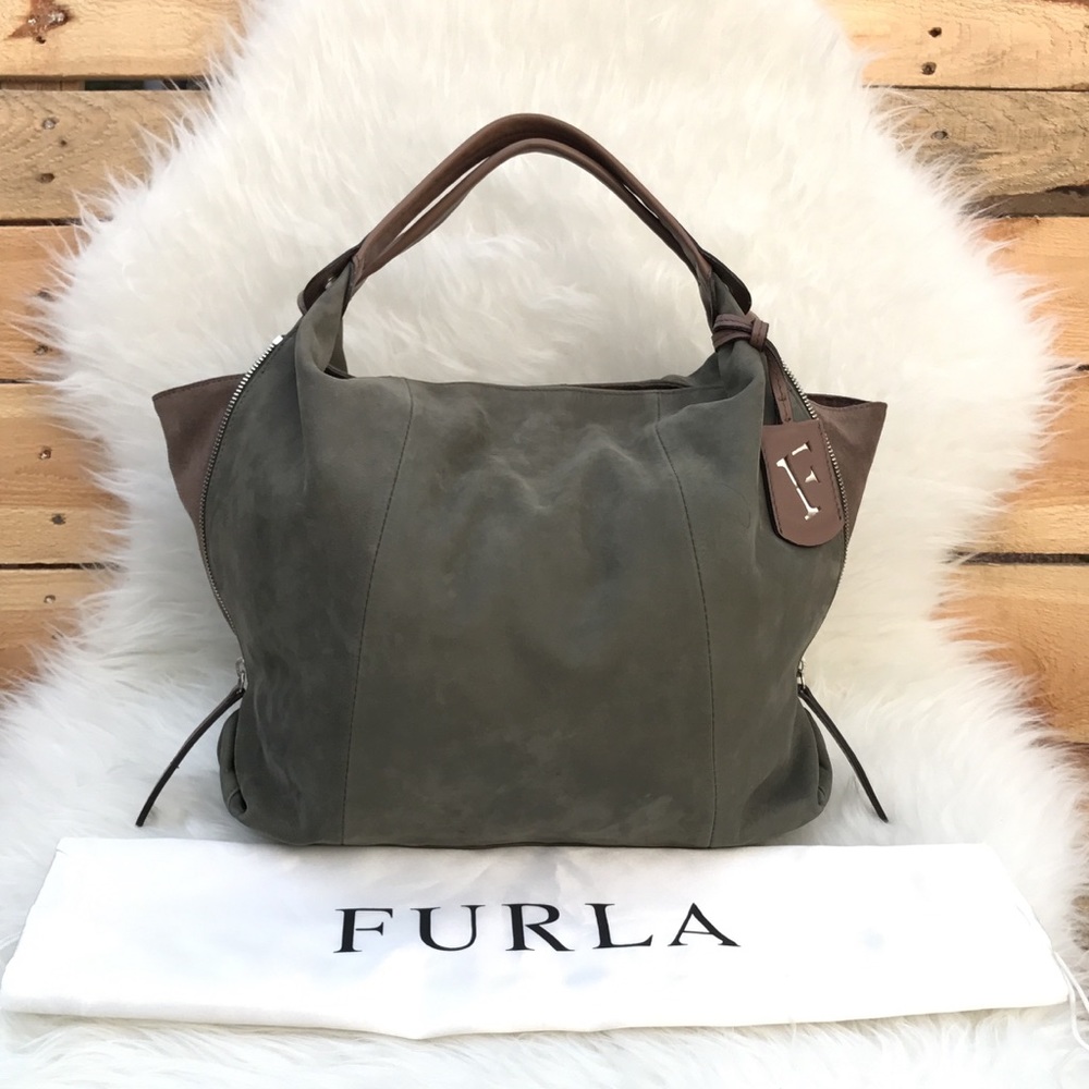 SOLD🚫Furla Elisabeth Hobo Leather Bag- Forest