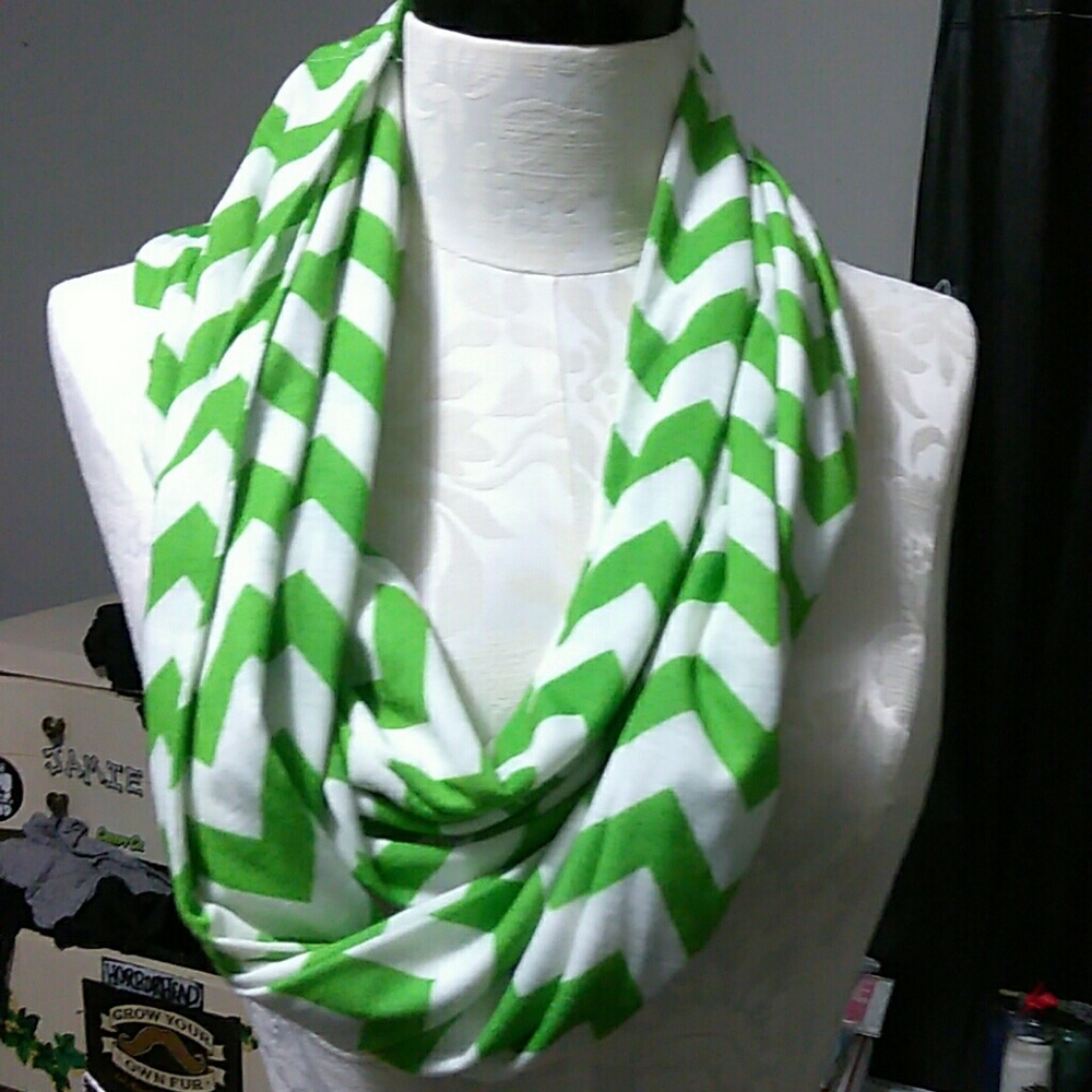 Green and white infinity scarf. One size BNWOT