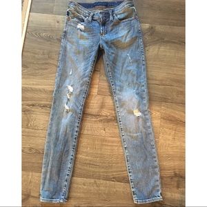 R&R Worn/Ripped Look Straight Leg Jeans