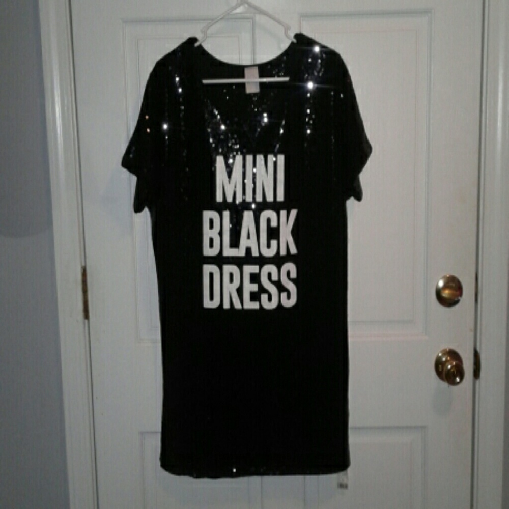 Nwt Mini black sequined dress